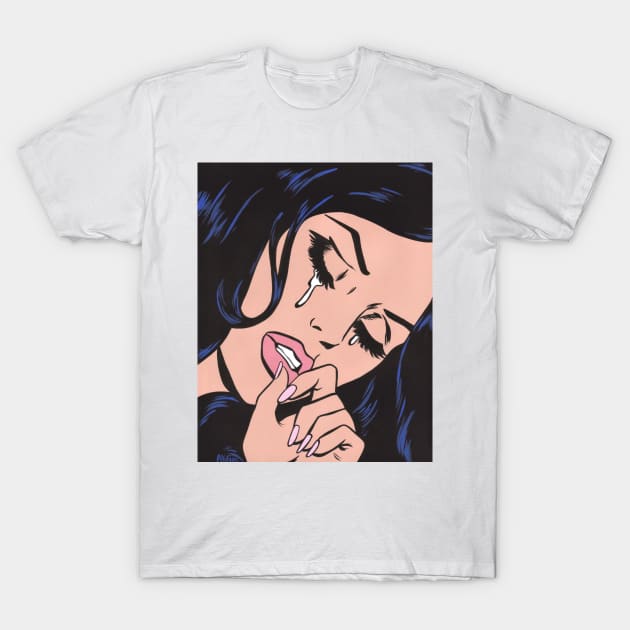 Sad Comic Girl T-Shirt by turddemon